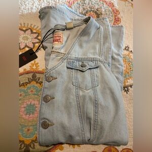 NWT Levi’s Rom Com Vest Romper Jumper XS Medium Indigo Cotton Denim